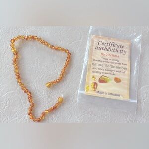 Authentic Natural Amber Beaded Necklace - 13”